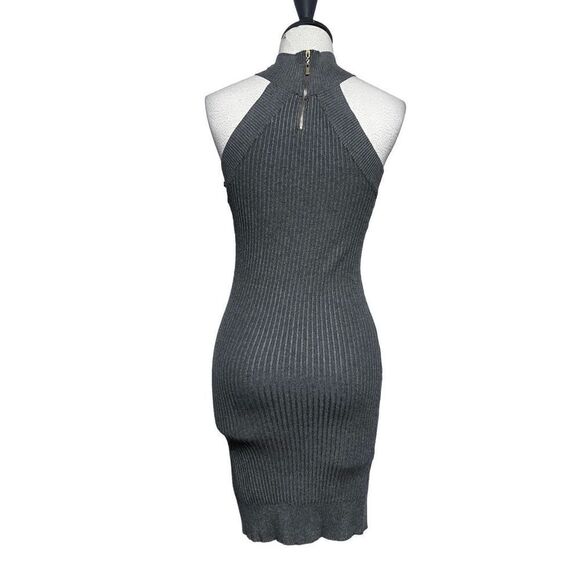 Love Tree Sleeveless Turtleneck Sexy Gray Ribbed Bodycon Dress Small - Picture 3 of 4